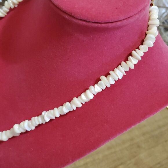 Vintage Huge Nautlius Pearly Shell Strain Statement Necklace Trim In Gold - Picture 3 of 11